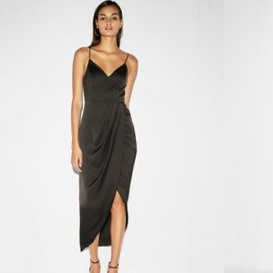 Express Satin Wrap Maxi Dress